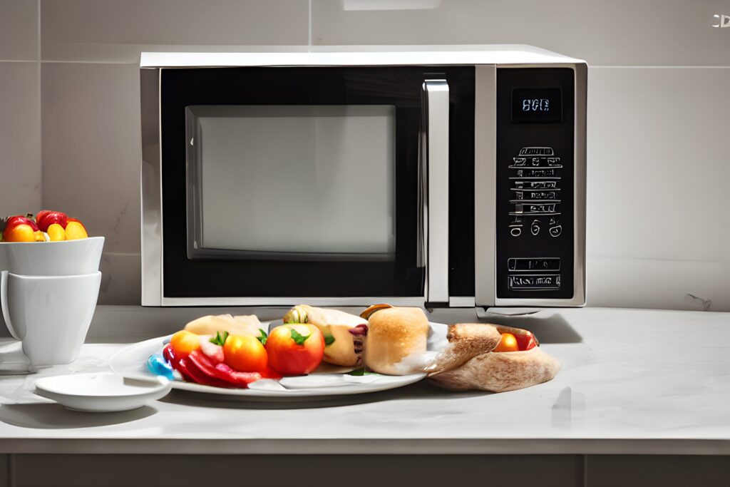 microwave on kitchen counter